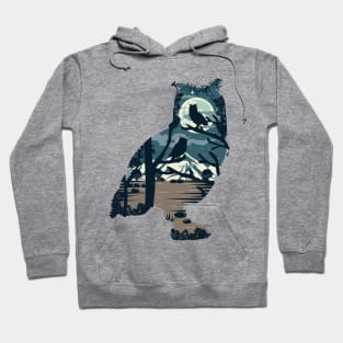 Owl night background illustration Hoodie